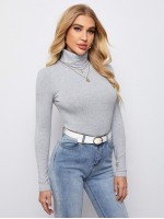 Turtle Neck Solid Tee