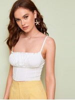 Piping Lettuce-Edge Cropped Cami Top