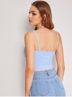 Piping Lettuce-Edge Cropped Cami Top