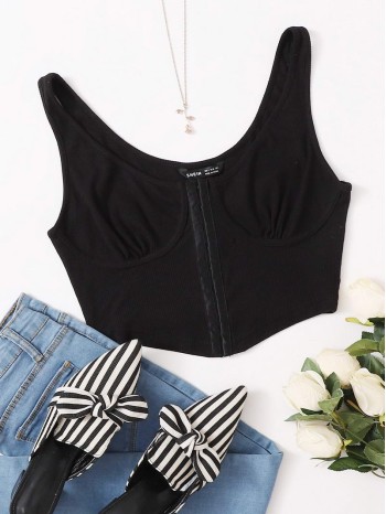 Rib-knit Bustier Crop Top