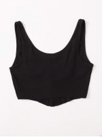 Rib-knit Bustier Crop Top