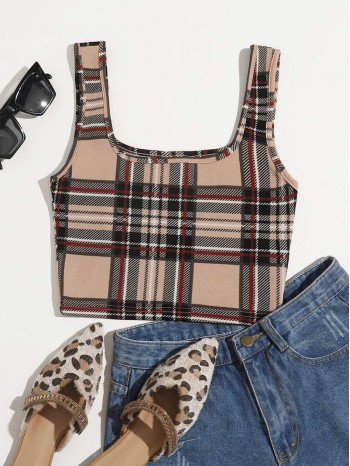 Tartan Crop Tank Top