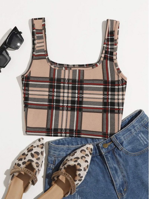 Tartan Crop Tank Top