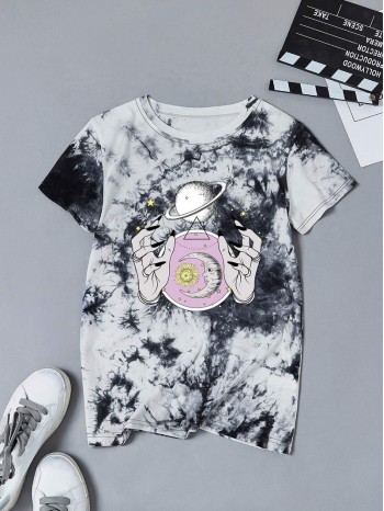 Tie Dye Galaxy Print Tee