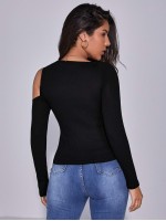 Asymmetrical Neck Fitted Tee