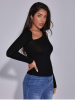 Asymmetrical Neck Fitted Tee