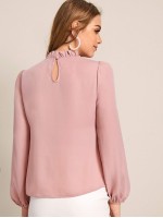 Frilled Neck Pearl Beaded Top