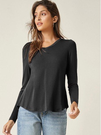 V Neck Solid Tee