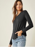 V Neck Solid Tee