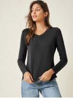 V Neck Solid Tee