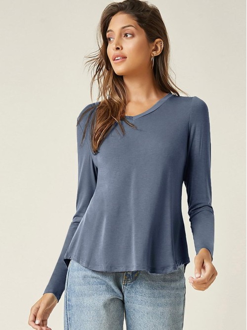 V Neck Solid Tee