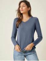 V Neck Solid Tee