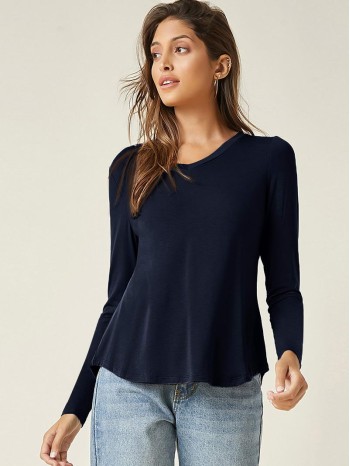 V Neck Solid Tee