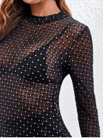 Fishnet Sheer Slim Top Without Bra