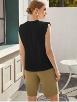 Shoulder Pad Solid Tank Top