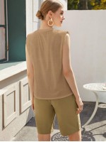 Shoulder Pad Solid Tank Top