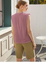 Shoulder Pad Solid Tank Top