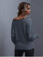 Eyelash Lace Trim Textured Knit Top