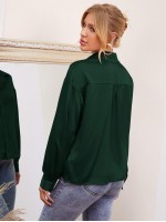 Drop Shoulder Satin Blouse