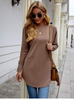 Button Back Batwing Sleeve Long Tee