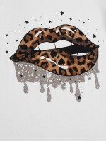 Leopard Lip Print Short Sleeve Tee