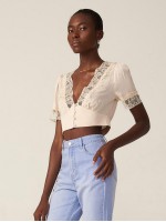 RAYON RELAXED JACQUARD LACE BLOUSE