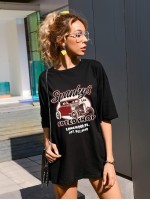 Car And Letter Graphic Oversized Tee