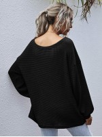 Drop Shoulder Oversized Waffle Tee