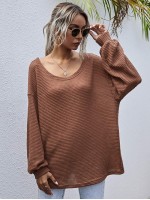 Waffle Knit Drop Shoulder Oversized Tee