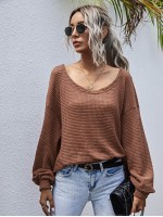 Waffle Knit Drop Shoulder Oversized Tee