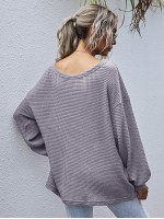 Drop Shoulder Oversized Waffle Tee