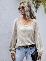 Waffle Knit Drop Shoulder Oversized Tee