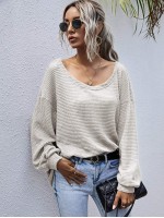 Waffle Knit Drop Shoulder Oversized Tee