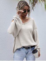 Waffle Knit Drop Shoulder Oversized Tee