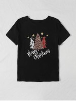 Christmas Print Short Sleeve Tee