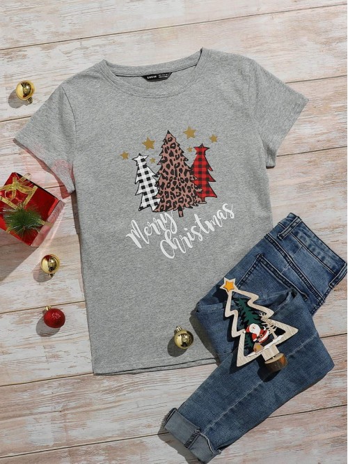 Christmas Print Short Sleeve Tee