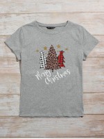 Christmas Print Short Sleeve Tee