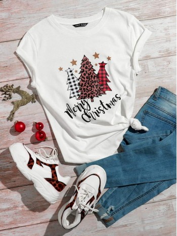 Christmas Print Short Sleeve Tee