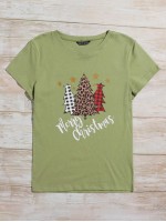 Christmas Print Short Sleeve Tee