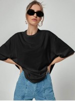 Crew Neck Drop Shoulder Oversized Tee