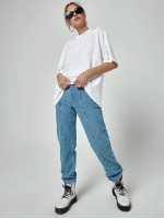 Crew Neck Drop Shoulder Oversized Tee