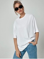 Crew Neck Drop Shoulder Oversized Tee