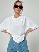 Crew Neck Drop Shoulder Oversized Tee