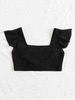 Butterfly Sleeve Tie Back Crop Top