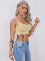 Double Square Neck Crop Tank Top