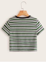 Rib-knit Striped Top