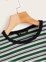 Rib-knit Striped Top