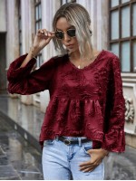 Solid Fuzzy High-Low Babydoll Blouse