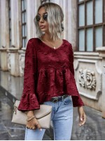 Solid Fuzzy High-Low Babydoll Blouse