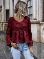 Solid Fuzzy High-Low Babydoll Blouse